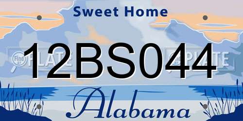 12BS044 Alabama License Plate