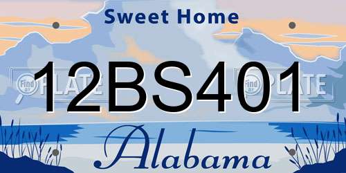 12BS401 Alabama License Plate