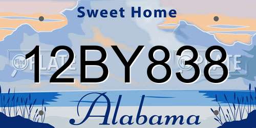 12BY838 Alabama License Plate