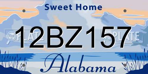 12BZ157 Alabama License Plate