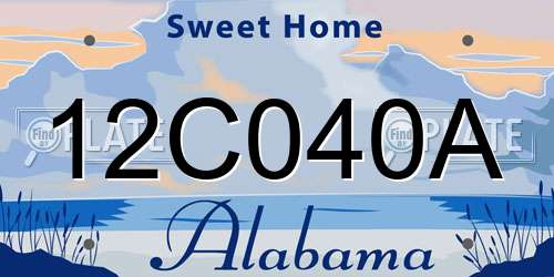 12C040A Alabama License Plate