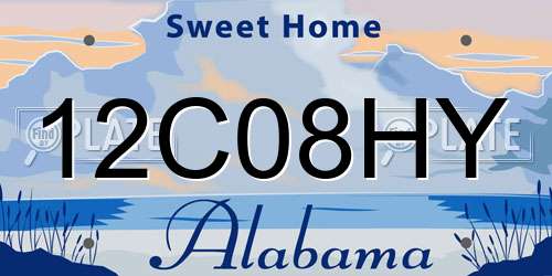 12C08HY Alabama License Plate