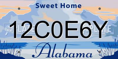 12C0E6Y Alabama License Plate