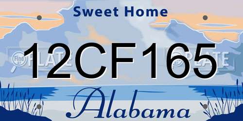 12CF165 Alabama License Plate