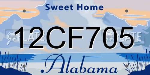 12CF705 Alabama License Plate