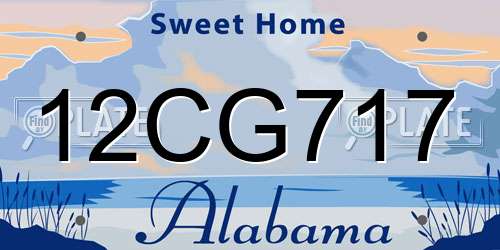 12CG717 Alabama License Plate