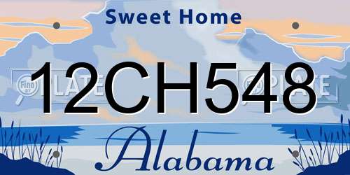 12CH548 Alabama License Plate