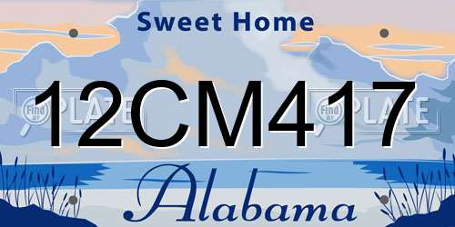 12CM417 Alabama License Plate
