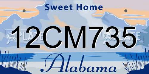 12CM735 Alabama License Plate