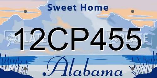 12CP455 Alabama License Plate