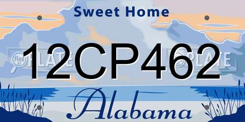12CP462 Alabama License Plate