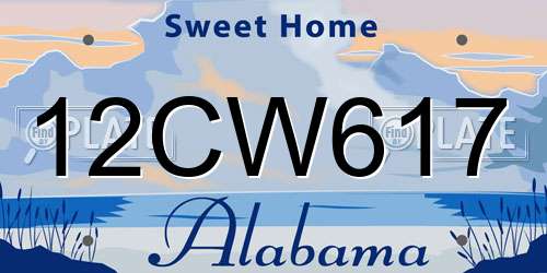 12CW617 Alabama License Plate