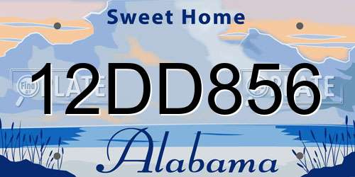 12DD856 Alabama License Plate