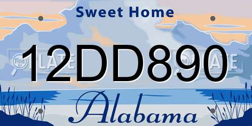 12DD890 Alabama License Plate