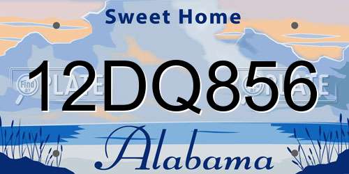 12DQ856 Alabama License Plate