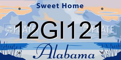 12GI121 Alabama License Plate
