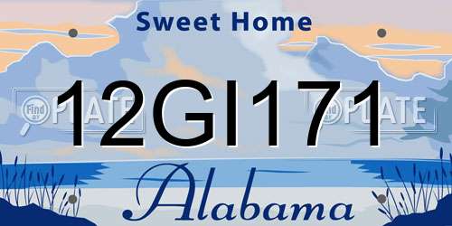 12GI171 Alabama License Plate
