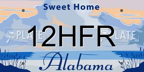 12HFR Alabama License Plate