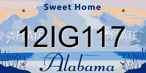12IG117 Alabama License Plate