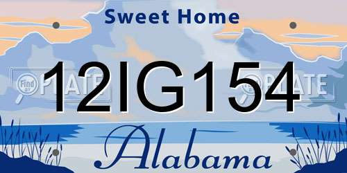 12IG154 Alabama License Plate