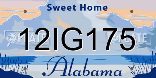 12IG175 Alabama License Plate