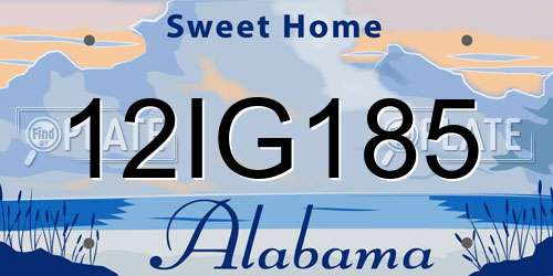 12IG185 Alabama License Plate