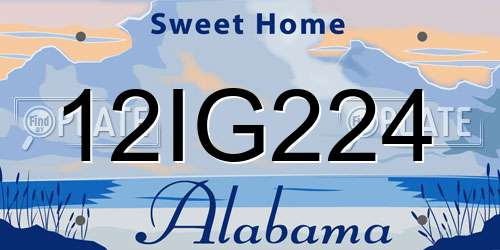 12IG224 Alabama License Plate