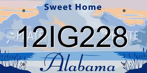 12IG228 Alabama License Plate