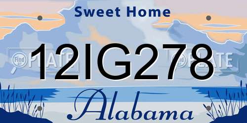 12IG278 Alabama License Plate