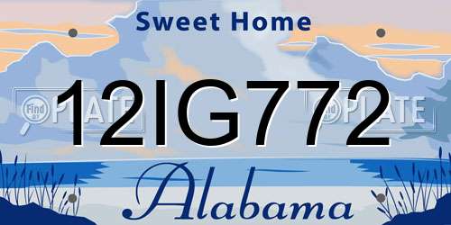 12IG772 Alabama License Plate