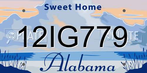 12IG779 Alabama License Plate