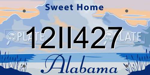 12II427 Alabama License Plate