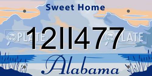 12II477 Alabama License Plate