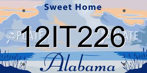 12IT226 Alabama License Plate