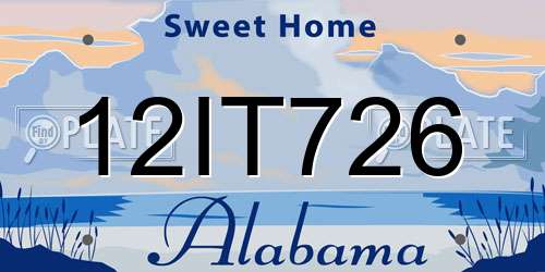 12IT726 Alabama License Plate