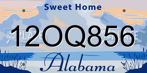 12OQ856 Alabama License Plate