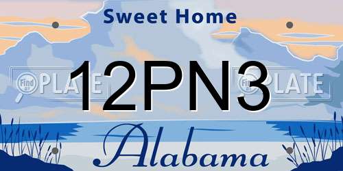 12PN3 Alabama License Plate