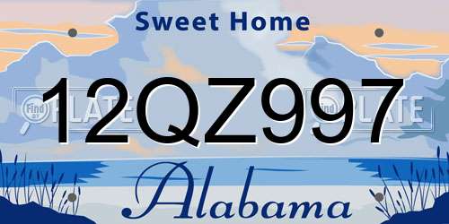 12QZ997 Alabama License Plate