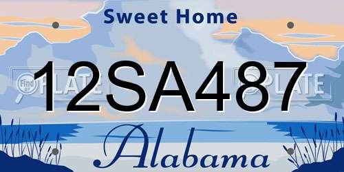 12SA487 Alabama License Plate