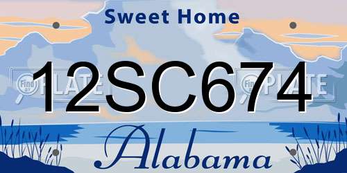 12SC674 Alabama License Plate