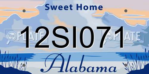 12SI071 Alabama License Plate