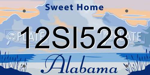 12SI528 Alabama License Plate