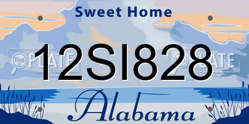12SI828 Alabama License Plate