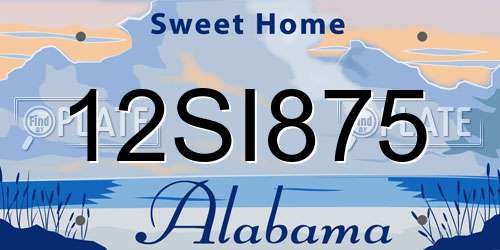 12SI875 Alabama License Plate