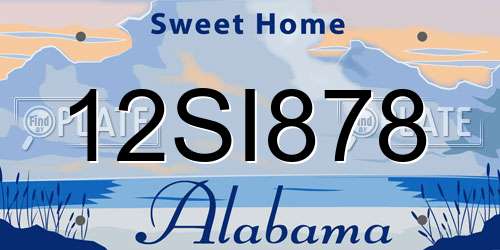 12SI878 Alabama License Plate