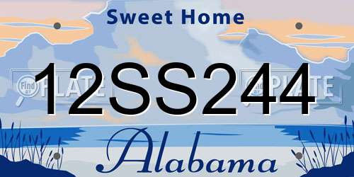 12SS244 Alabama License Plate