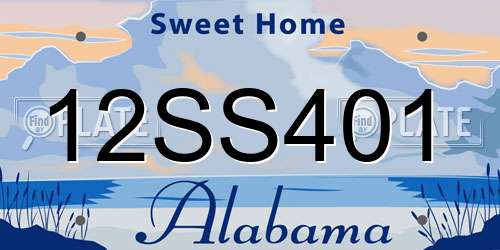 12SS401 Alabama License Plate