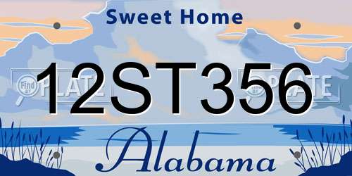 12ST356 Alabama License Plate