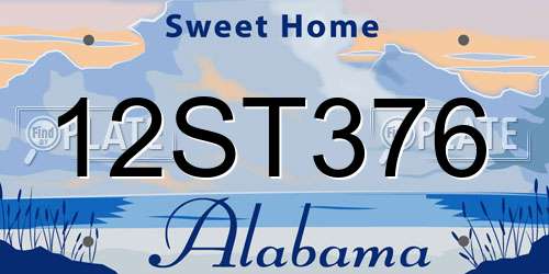 12ST376 Alabama License Plate