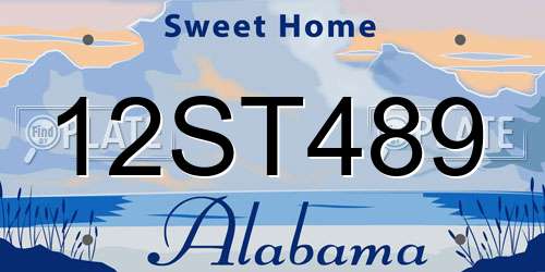 12ST489 Alabama License Plate